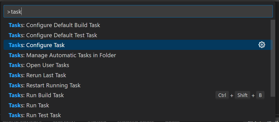 config cmake tasks