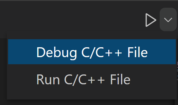 c++ selece run debug